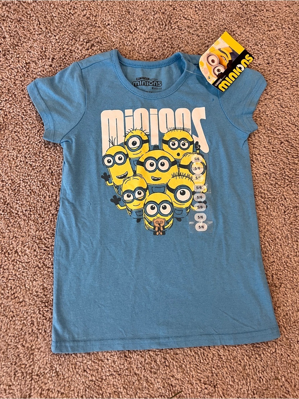 Brand New ✨ Minions Girls' Short Sleeve Blue Graphic Tee